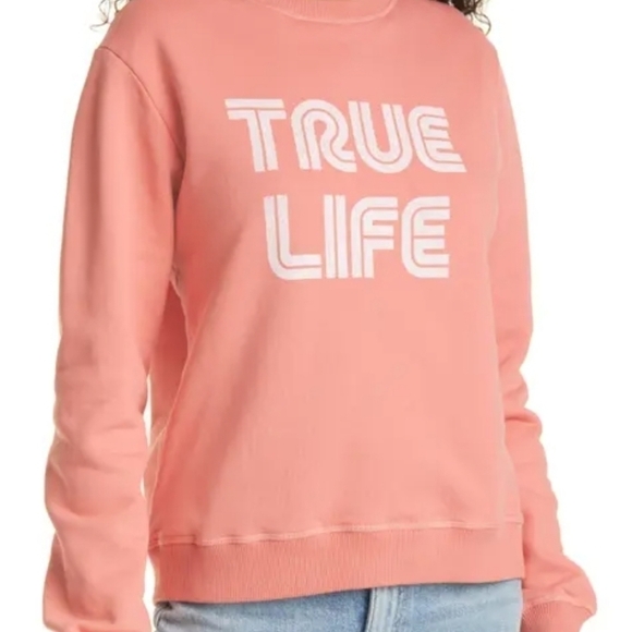 New BA&SH Tarah True Life Graphic Cotton Off White Sweatshirt Size 3/L/8 US NWT - Picture 6 of 16